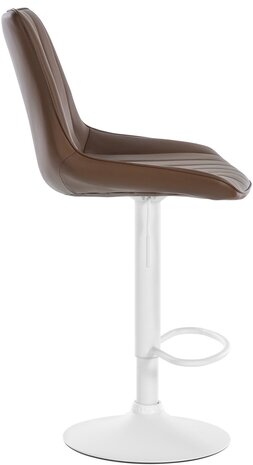 Barstoel Tino Kunstleer wit, Bruin