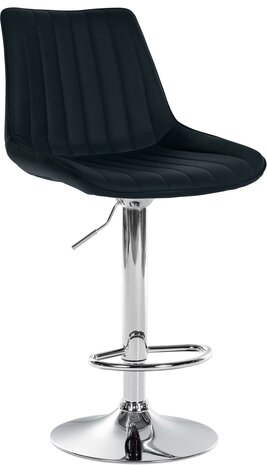 Barstoel Tino Kunstleer chroom, Zwart