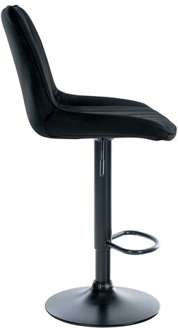Barstoel Tino Fluweel zwart, Zwart