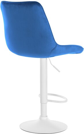 Barstoel Tino Fluweel wit, Blauw