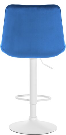 Barstoel Tino Fluweel wit, Blauw