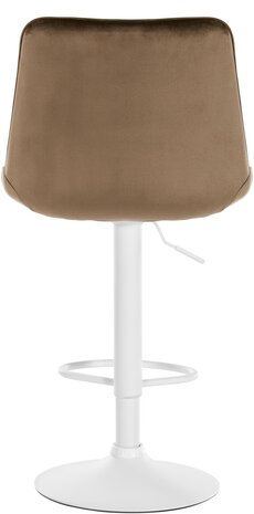 Barstoel Tino Fluweel wit, Bruin