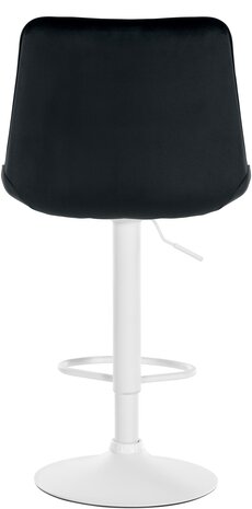 Barstoel Tino Fluweel wit, Zwart