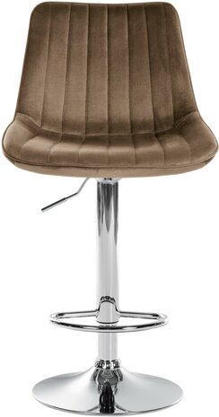 Barstoel Tino Fluweel chroom, Bruin