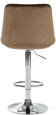 Barstoel Tino Fluweel chroom, Bruin