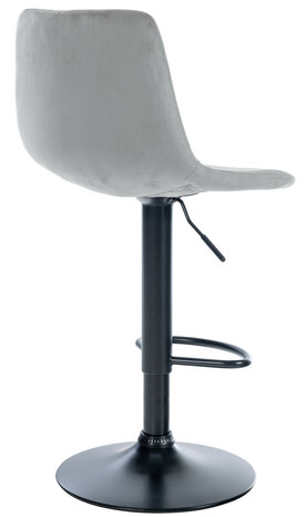Barstoel Dovi Fluweel Zwart, Grijs