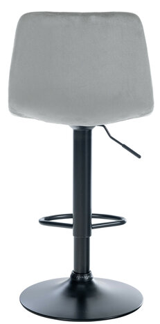 Barstoel Dovi Fluweel Zwart, Grijs