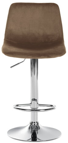 Barstoel Dovi Fluweel Chroom, Bruin