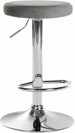 Barstoel Pento Fluweel chroom, Grijs