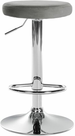 Barstoel Pento Fluweel chroom, Grijs