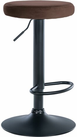 Barstoel Pento Fluweel zwart, Bruin