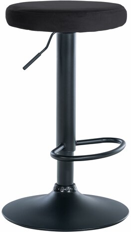 Barstoel Pento Fluweel zwart, Zwart