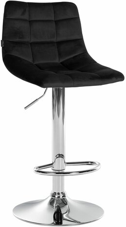 Barstoel Jirra Fluweel chroom, Zwart