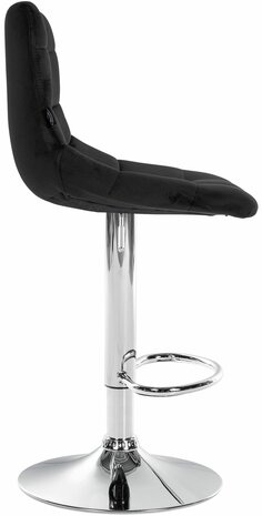 Barstoel Jirra Fluweel chroom, Zwart