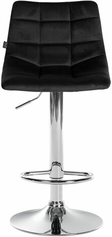 Barstoel Jirra Fluweel chroom, Zwart
