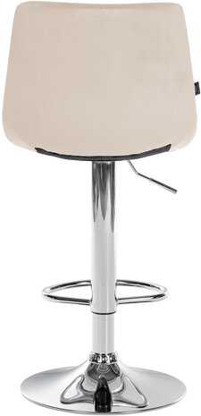 Barstoel Jirra Fluweel chroom, Creme