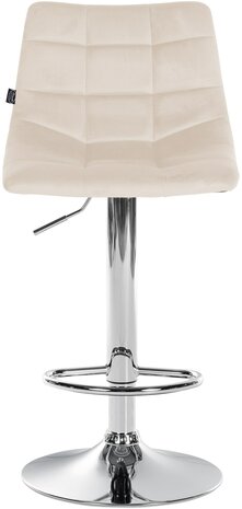 Barstoel Jirra Fluweel chroom, Creme