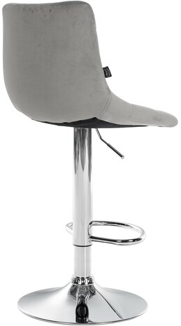 Barstoel Jirra Fluweel chroom, Grijs