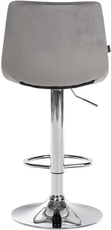 Barstoel Jirra Fluweel chroom, Grijs