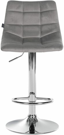 Barstoel Jirra Fluweel chroom, Grijs