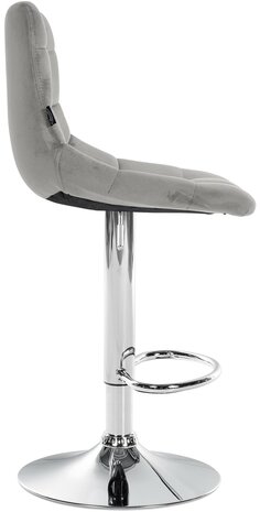 Barstoel Jirra Fluweel chroom, Grijs