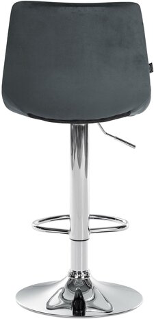 Barstoel Jirra Fluweel chroom, Grijs