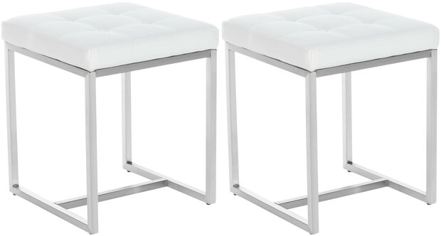 2-delige set barkrukken Birca, Wit