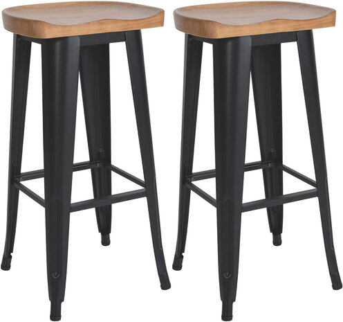 2-delige set barkrukken Cliri, Zwart
