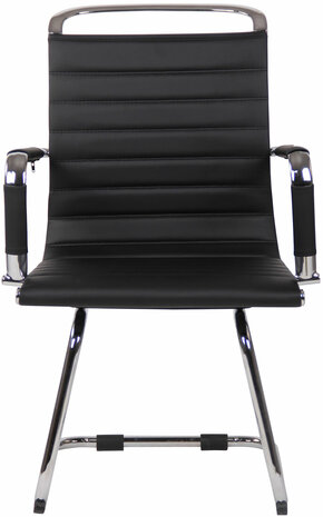 2-delige set bezoekersstoelen Belva kunstleer, Zwart