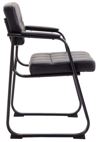 2-delige set bezoekersstoelen Cinidi B kunstleer, Zwart