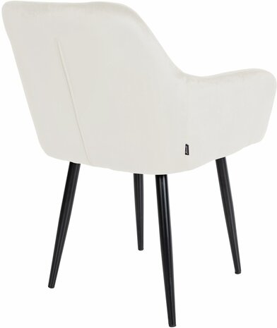 2-delige set eetkamerstoelen Stenlay Fluweel, Creme