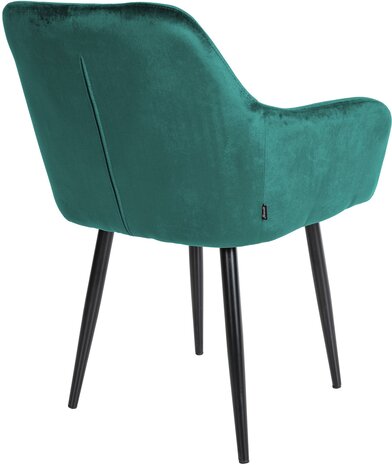 2-delige set eetkamerstoelen Stenlay Fluweel, Groen