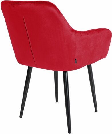 2-delige set eetkamerstoelen Stenlay Fluweel, Rood