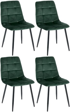 4-delige set eetkamerstoelen Entibas, Groen