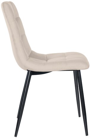 4-delige set eetkamerstoelen Entibas, Creme