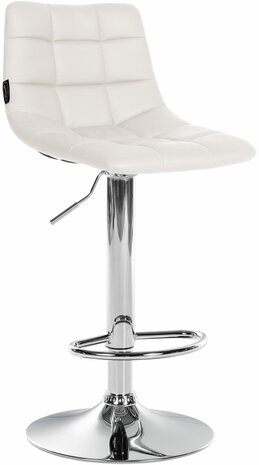 Barstoel Jirra Kunstleer chroom, Wit