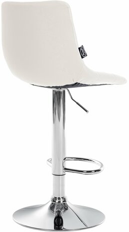 Barstoel Jirra Kunstleer chroom, Wit