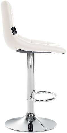 Barstoel Jirra Kunstleer chroom, Wit