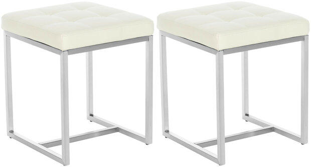 2-delige set barkrukken Birca, Creme
