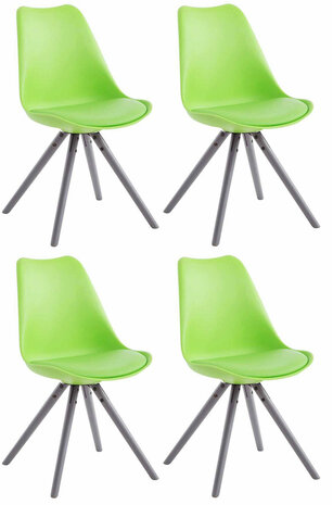 4-delige set stoelen Teulouso Kunstleer Rond grijs, Groen