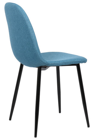 4-delige set eetkamerstoelen Nepiar stof, Blauw