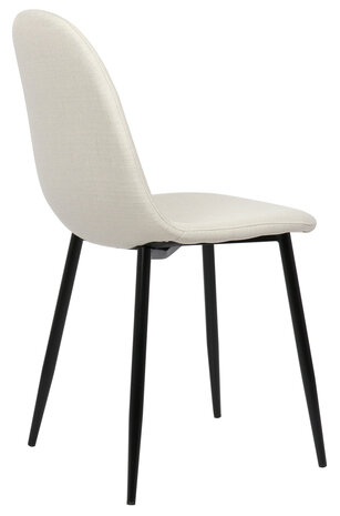 4-delige set eetkamerstoelen Nepiar Stof, Creme