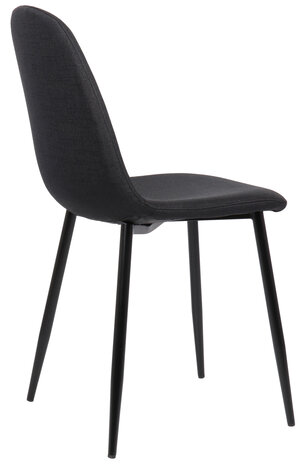 4-delige set eetkamerstoelen Nepiar stof, Zwart