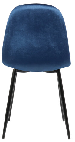 4-delige set eetkamerstoelen Nepiar fluweel, Blauw