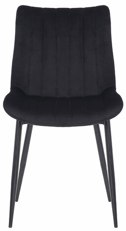 2-delige set stoelen Rehdan fluweel, Zwart