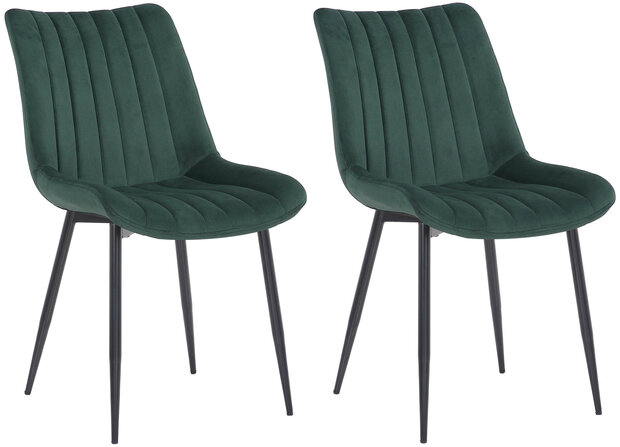 2-delige set stoelen Rehdan fluweel, Groen