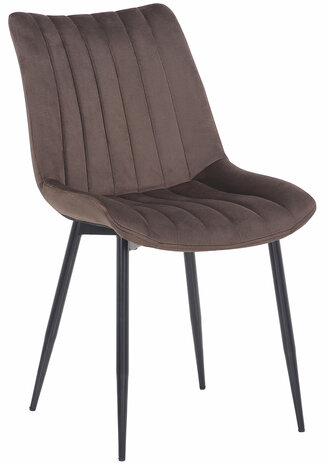 2-delige set stoelen Rehdan fluweel, Bruin