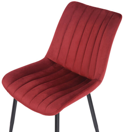 2-delige set stoelen Rehdan Fluweel, Rood