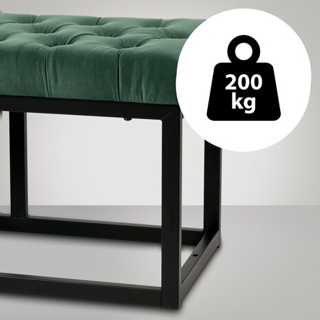 Zitbank Pilsin Fluweel Zwart 120 cm, Groen