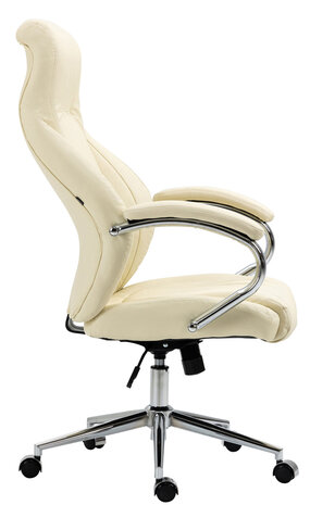 Bureaustoel Wagin Echtleder, Creme